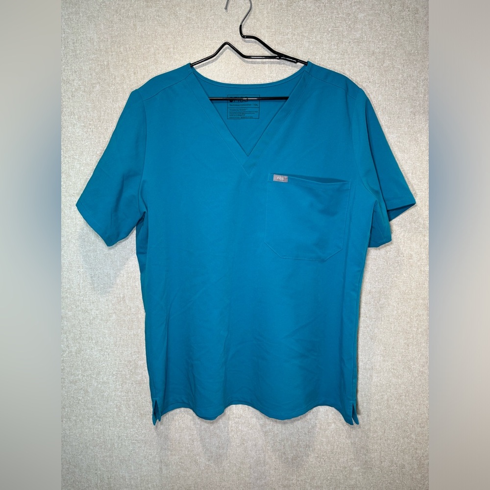 Figs Technical Collection Catarina One Pocket Scrub Top Teal Size XXL